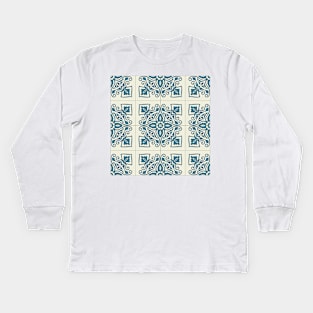 Portuguese tiles pattern. Vintage background Kids Long Sleeve T-Shirt